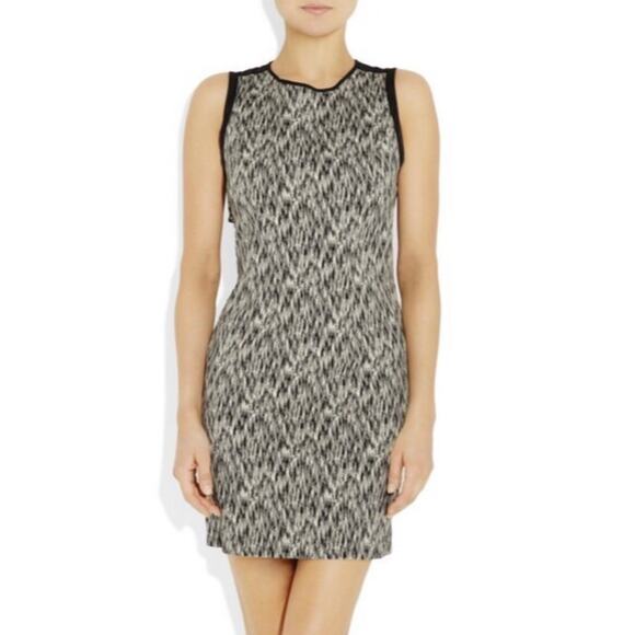 Sandro Paris Open Back Sheath Mini Dress Women's 3 Black White Sleeveless - Picture 1 of 10